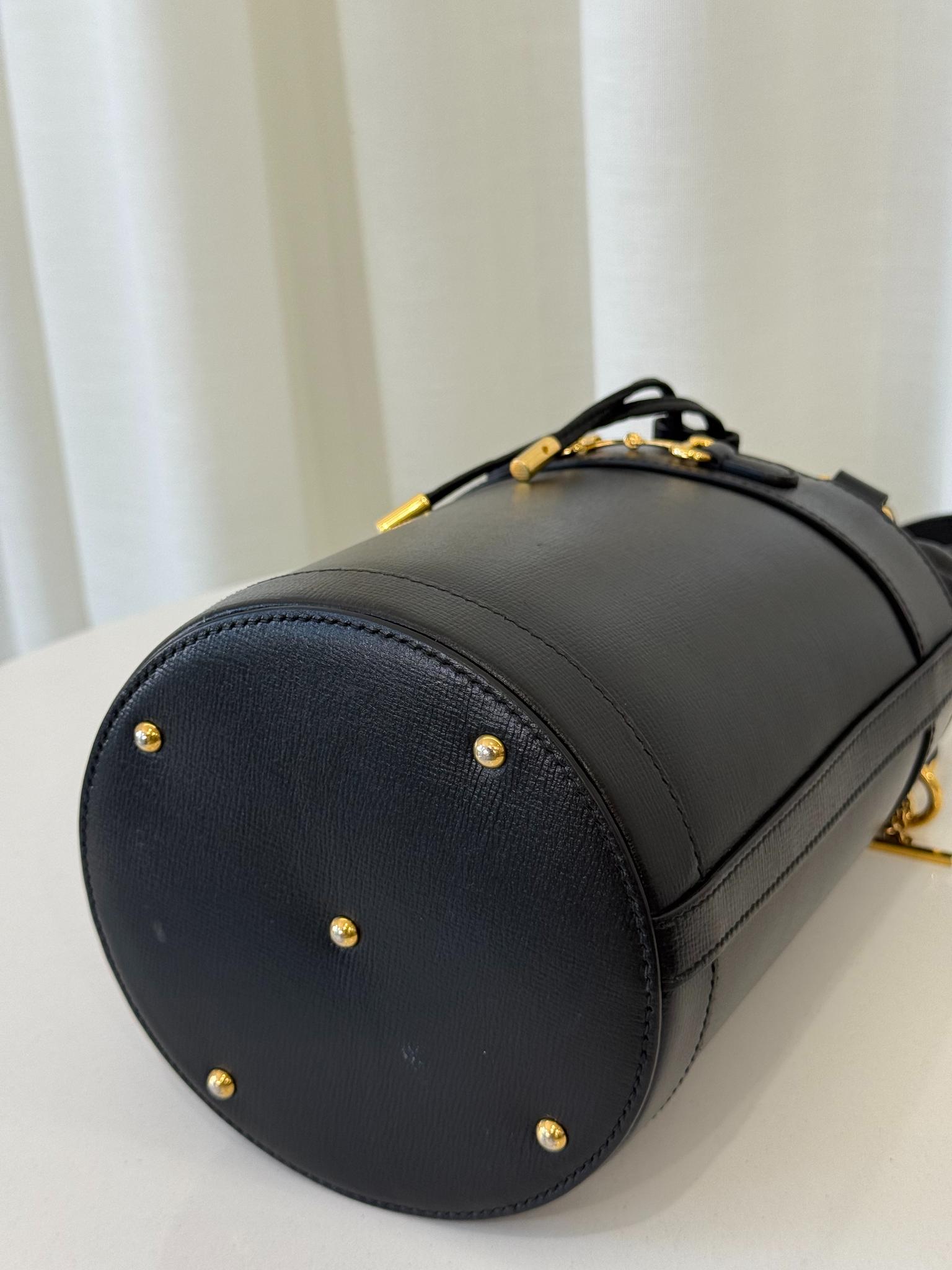 Gucci 1955 Horsebit Black Leather Bucket Bag