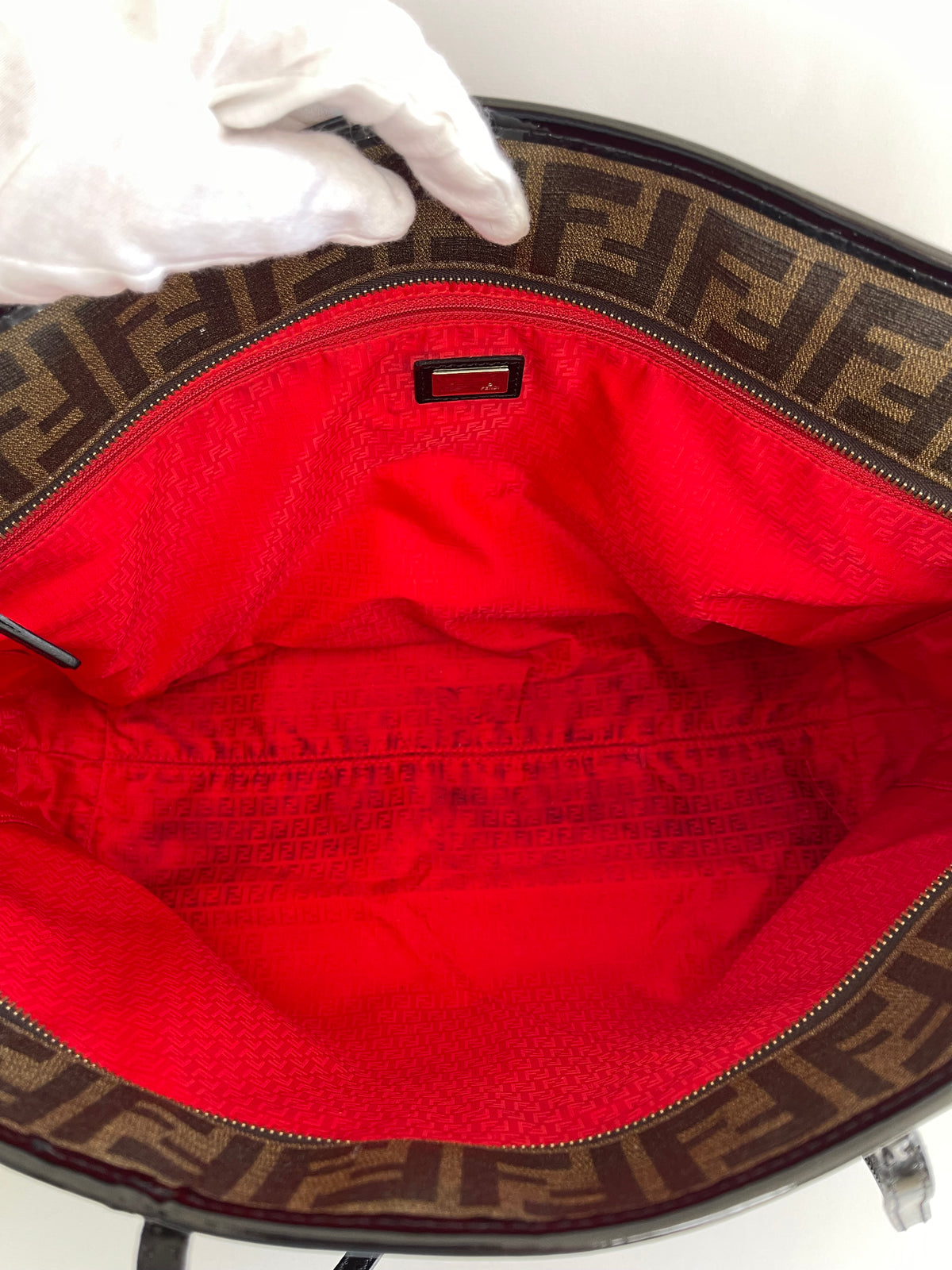 Fendi Rare Zucca Coated Canvas Baguette Print Shopper Tote