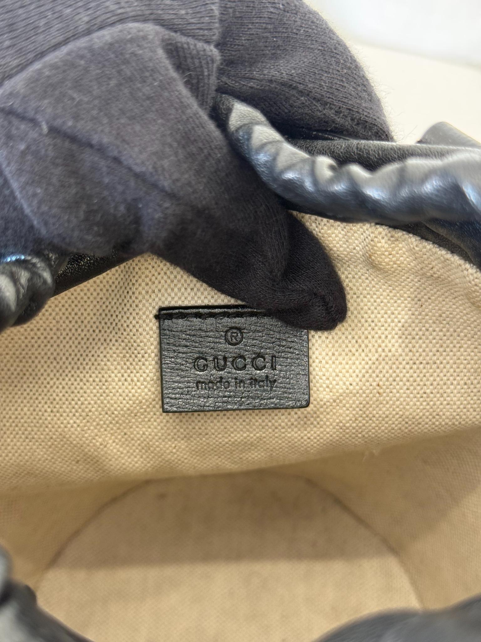 Gucci 1955 Horsebit Black Leather Bucket Bag