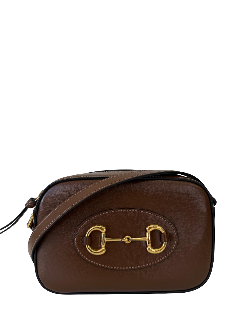 Gucci 1955 Horsebit Small Brown Leather Crossbody Bag