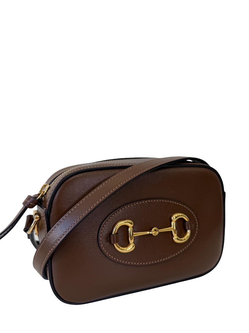 Gucci 1955 Horsebit Small Brown Leather Crossbody Bag