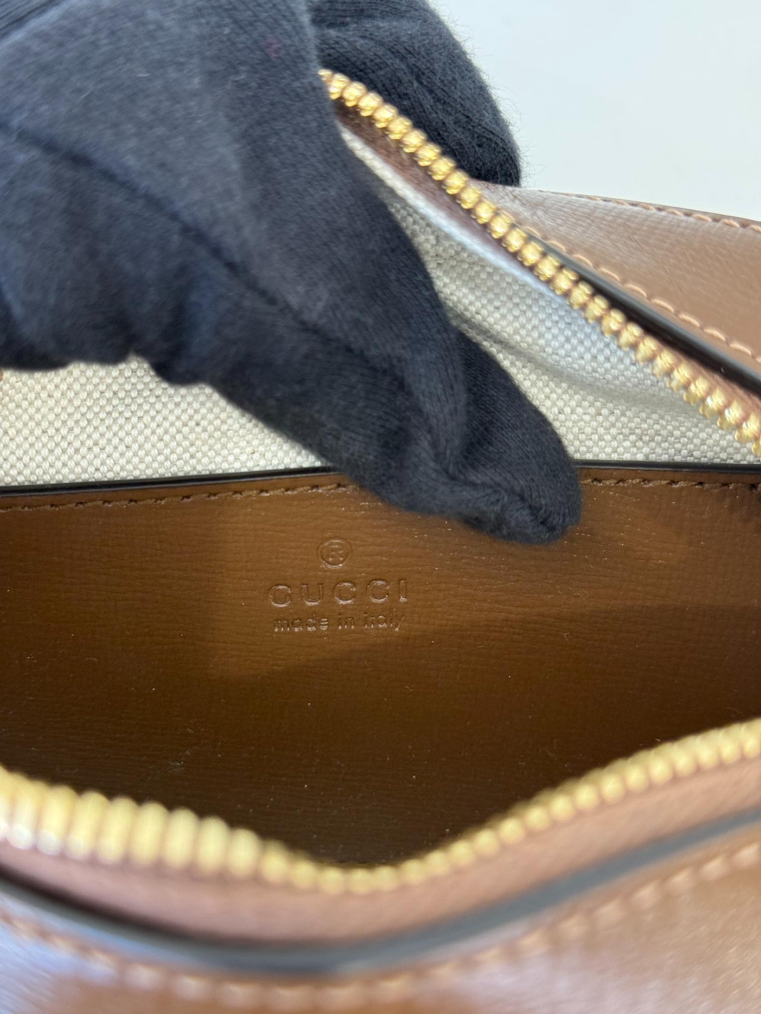 Gucci 1955 Horsebit Small Brown Leather Crossbody Bag