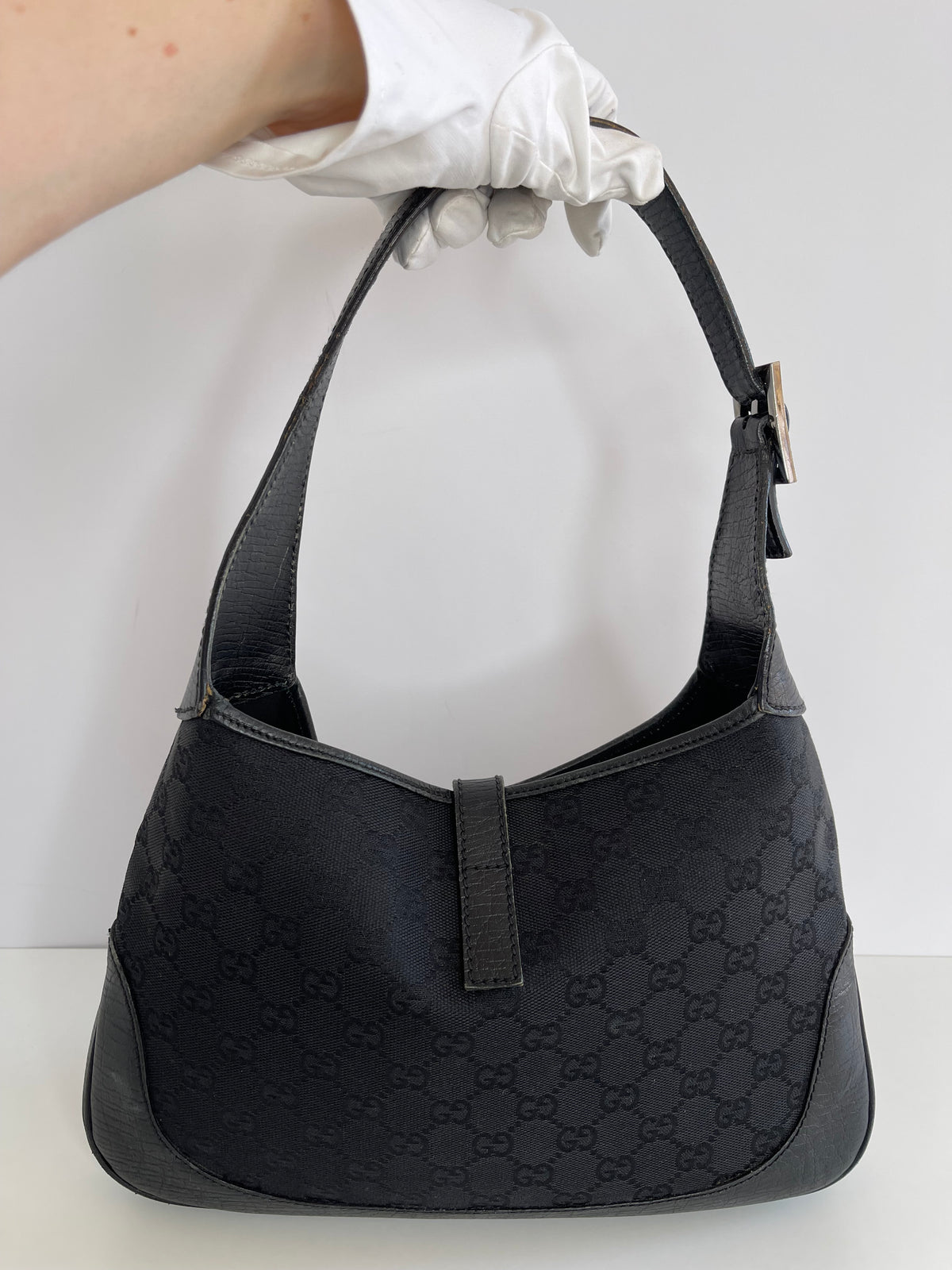 Gucci Jackie Black GG Canvas Bag