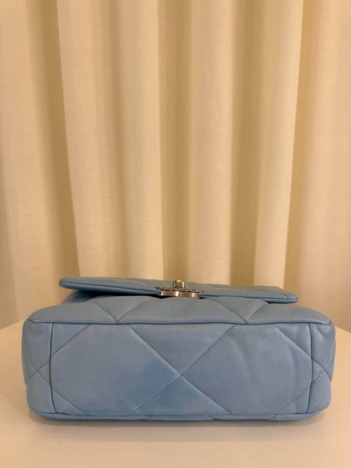 Chanel 19 Lambskin Quilted Medium Flap Bag Light Blue
