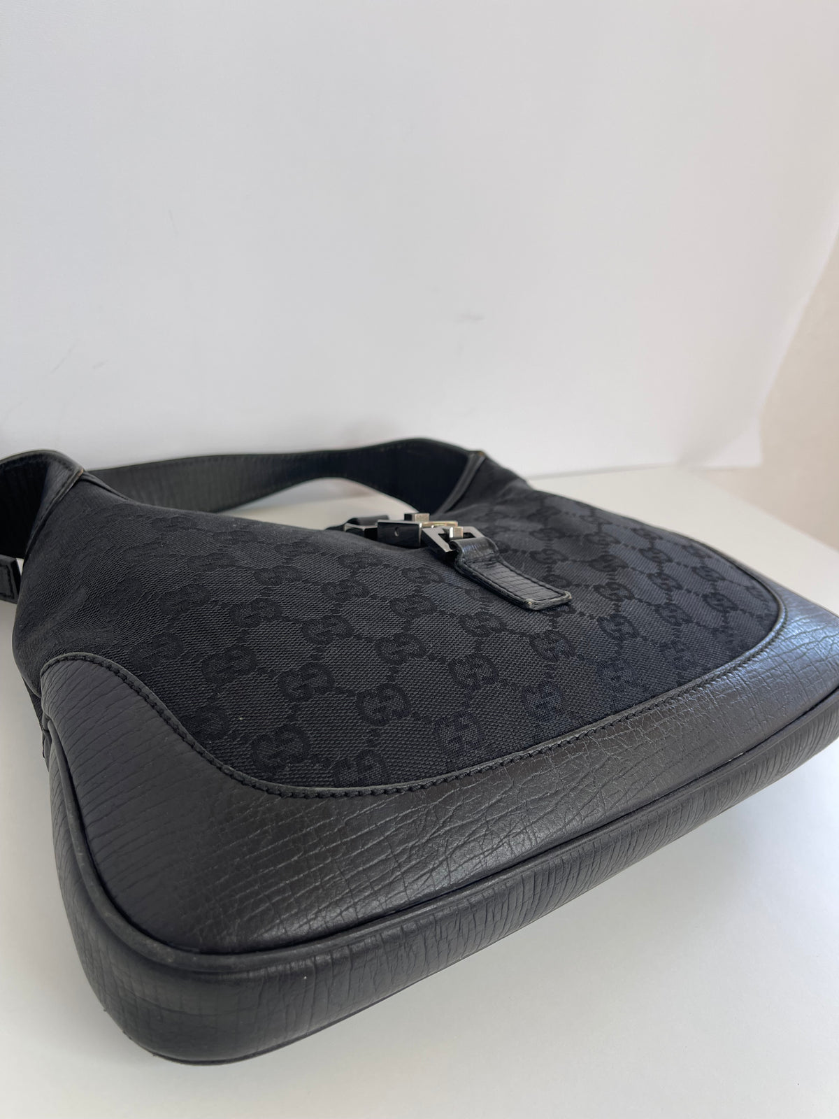 Gucci Jackie Black GG Canvas Bag
