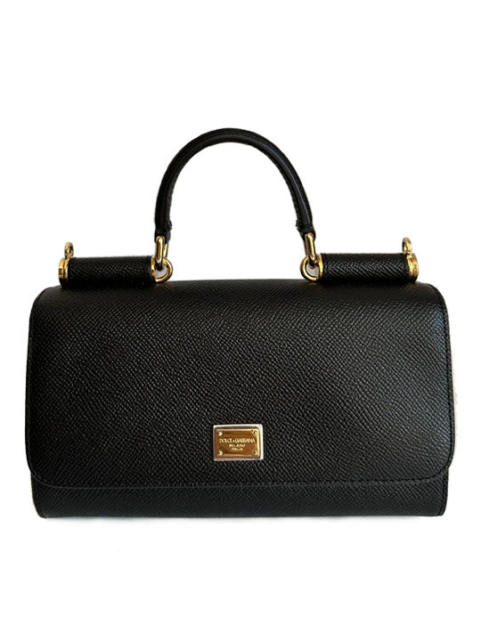 Dolce & Gabbana Black Mini Sicily Crossbody Bag