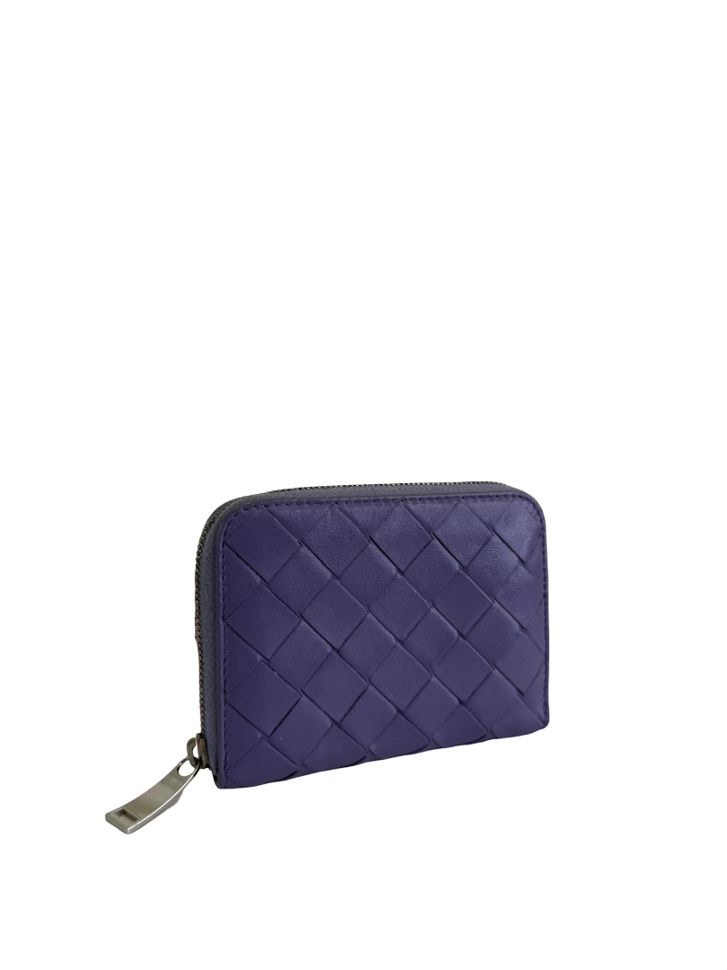 Bottega Veneta Intrecciato Zip-Around Coin Purse Lavender