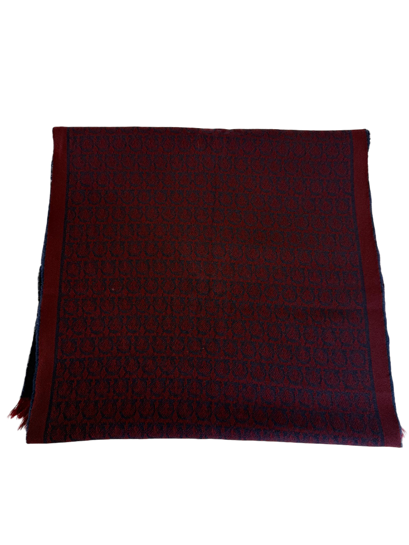 Salvatore Ferragamo Gancini Patterned Wool Scarf