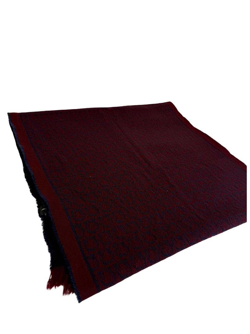 Salvatore Ferragamo Gancini Patterned Wool Scarf