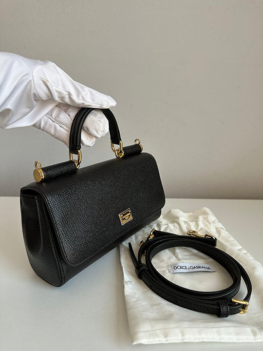 Dolce & Gabbana Black Mini Sicily Crossbody Bag