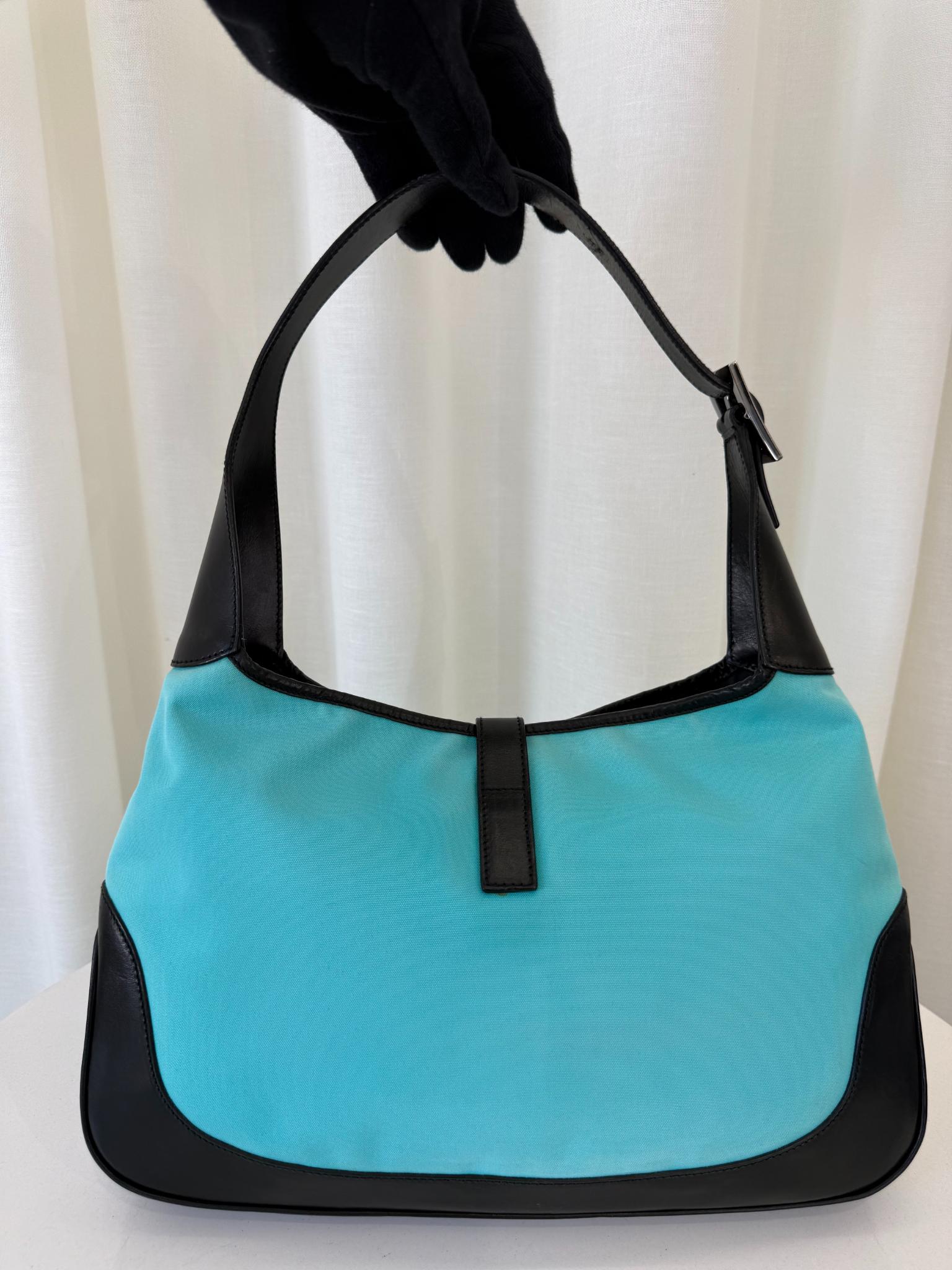 Gucci By Tom Ford Turquoise Nylon Medium Vintage Jackie l