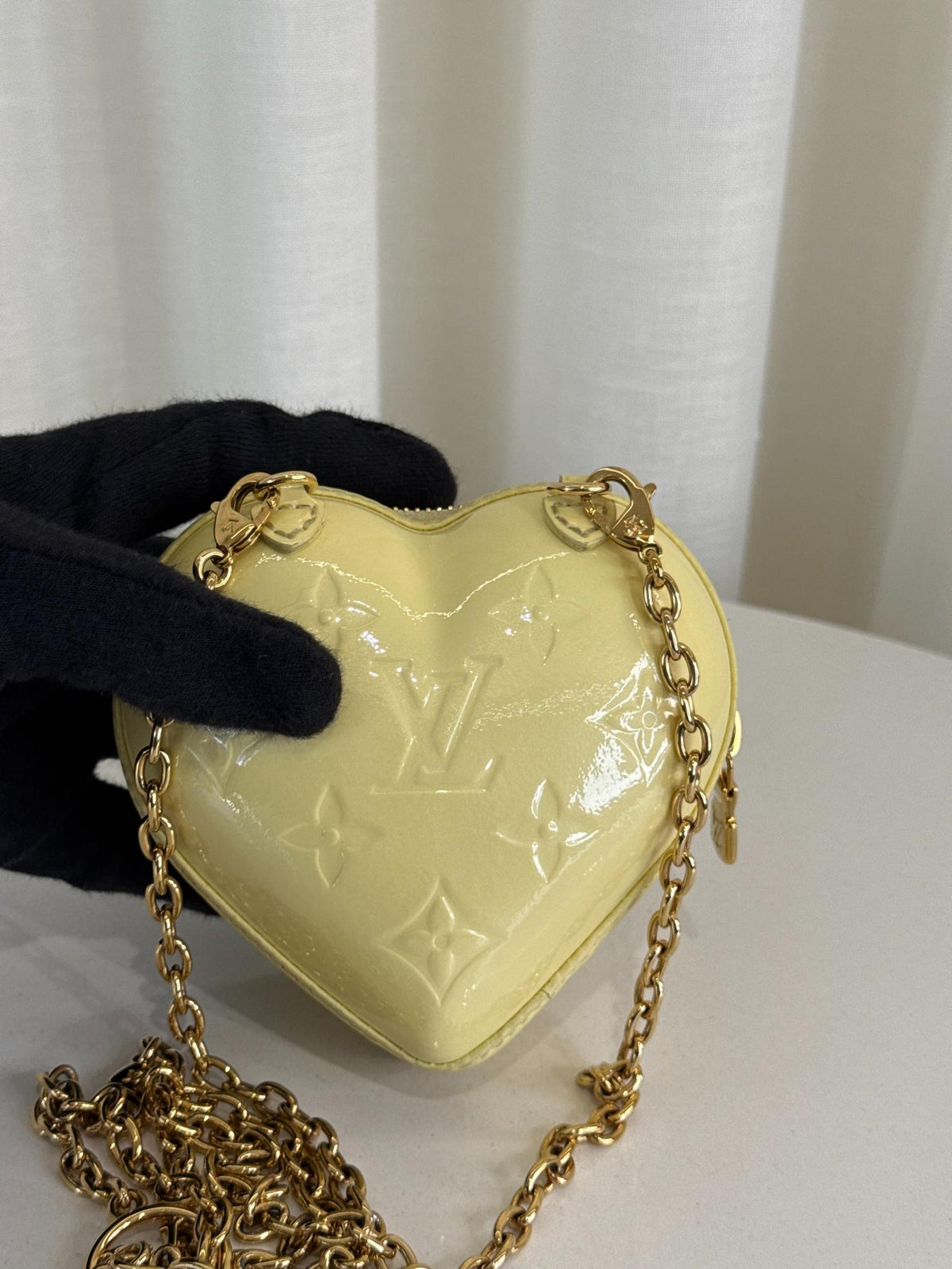 Louis Vuitton Keep My Heart Chain Bag Yellow Monogram Vernis Patent Leather