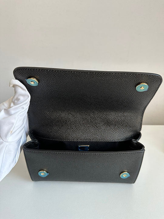 Dolce & Gabbana Black Mini Sicily Crossbody Bag