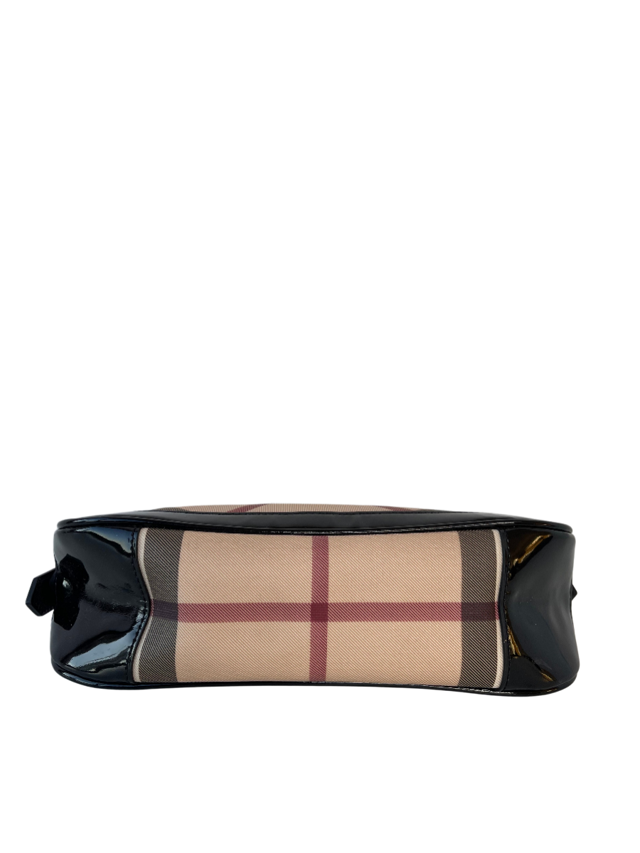 Burberry Nova Check Black Patent Leather Pochette