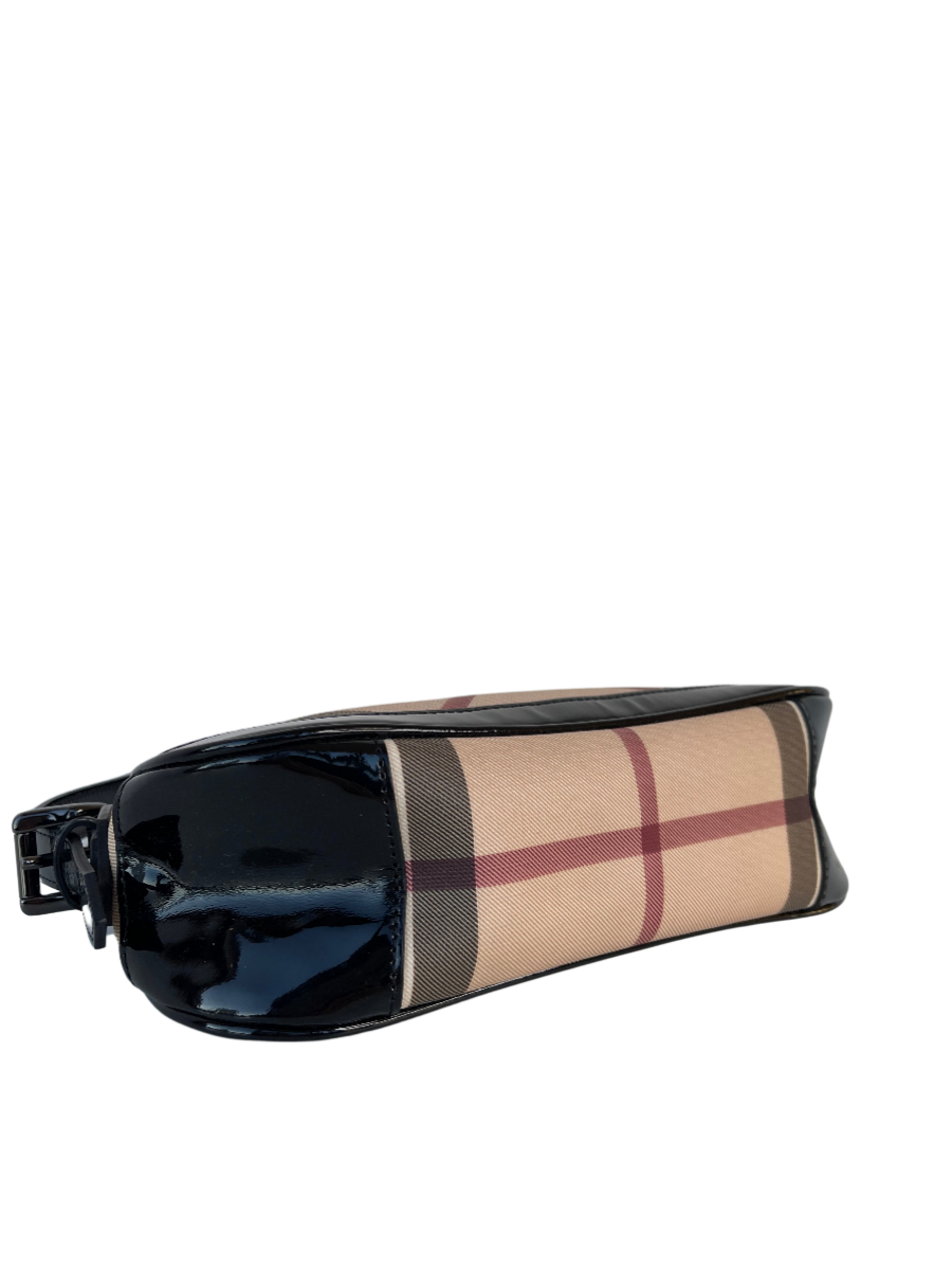 Burberry Nova Check Black Patent Leather Pochette