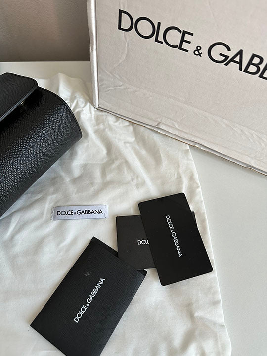 Dolce & Gabbana Black Mini Sicily Crossbody Bag