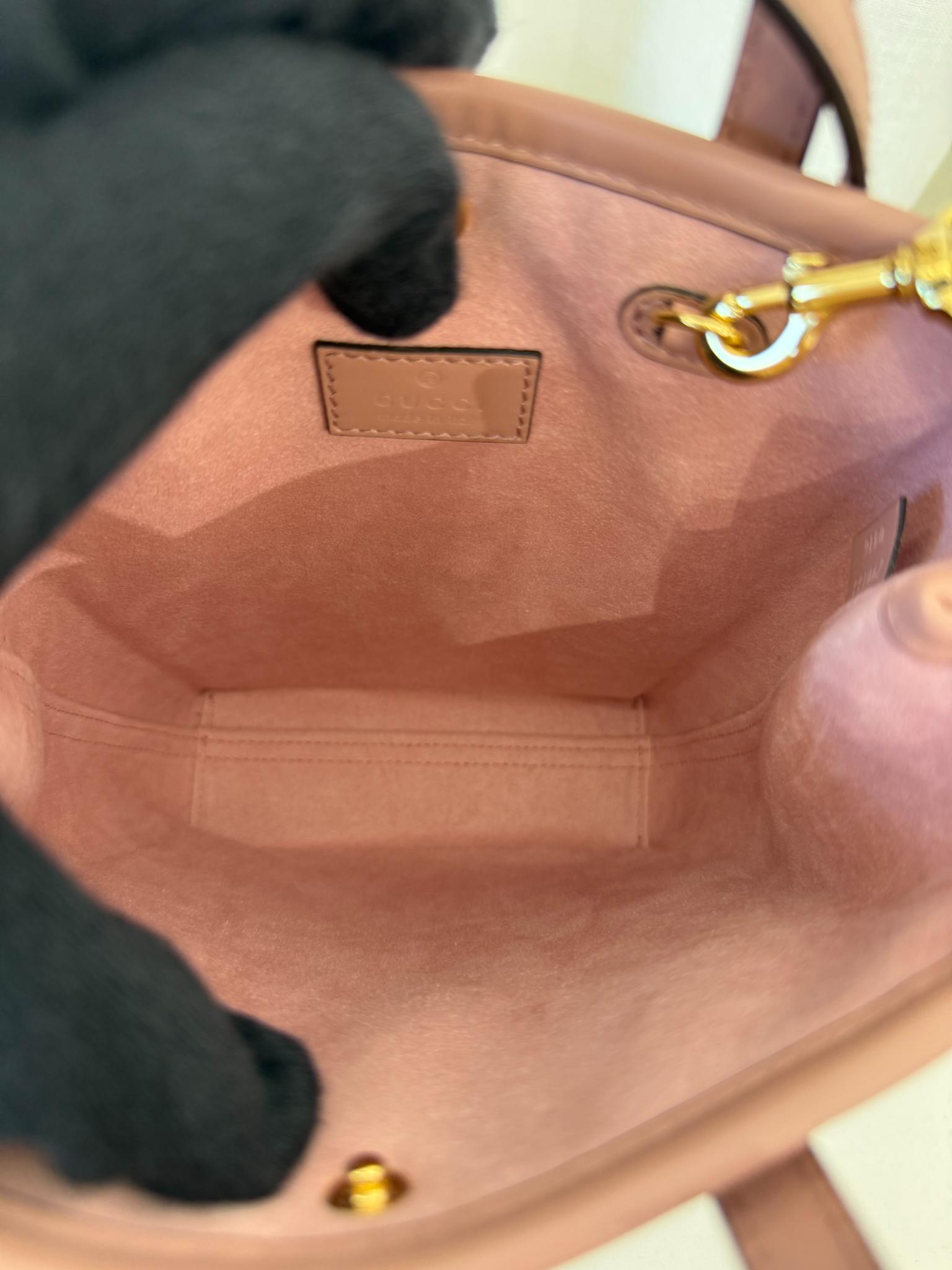 Gucci Pink Monogram Leather Retro Mini Tote Bag