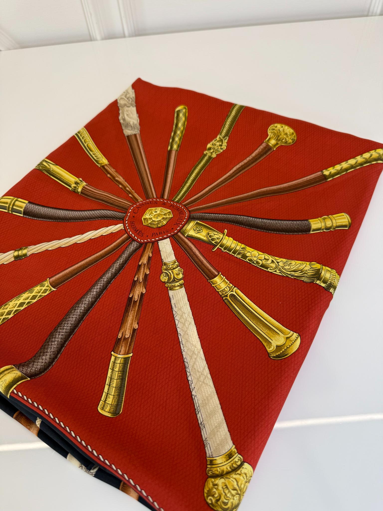 Hermès Cannes et Pommeaux Silk Scarf