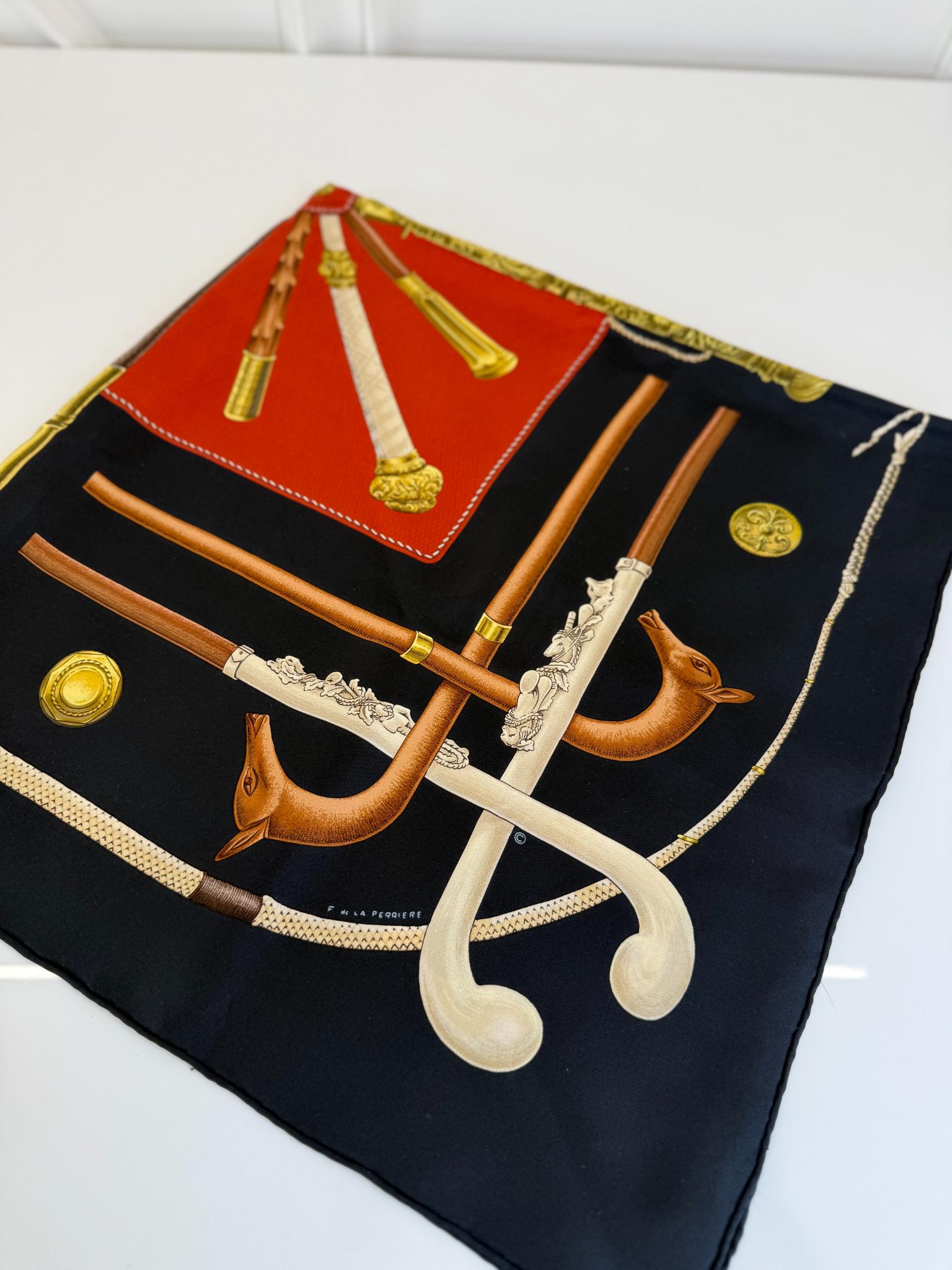 Hermès Cannes et Pommeaux Silk Scarf