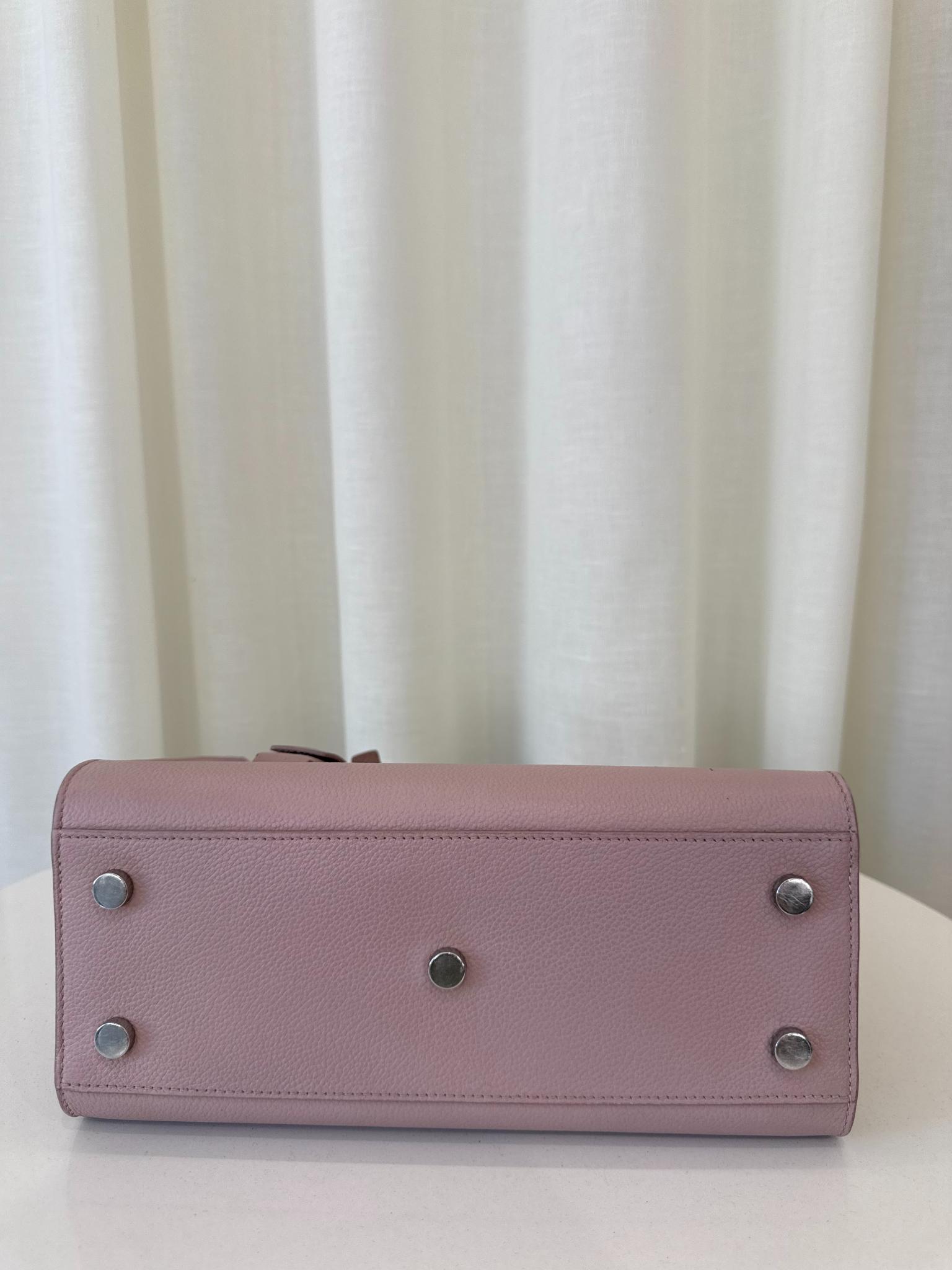 Saint Laurent Rose Pink Grained Leather Baby Sac de Jour Tote Bag
