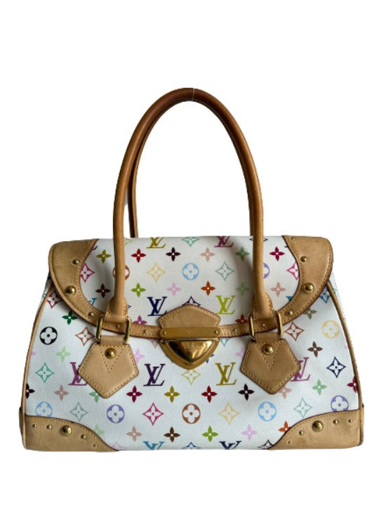 Louis Vuitton White Monogram Multicolore Canvas Beverly GM Bag
