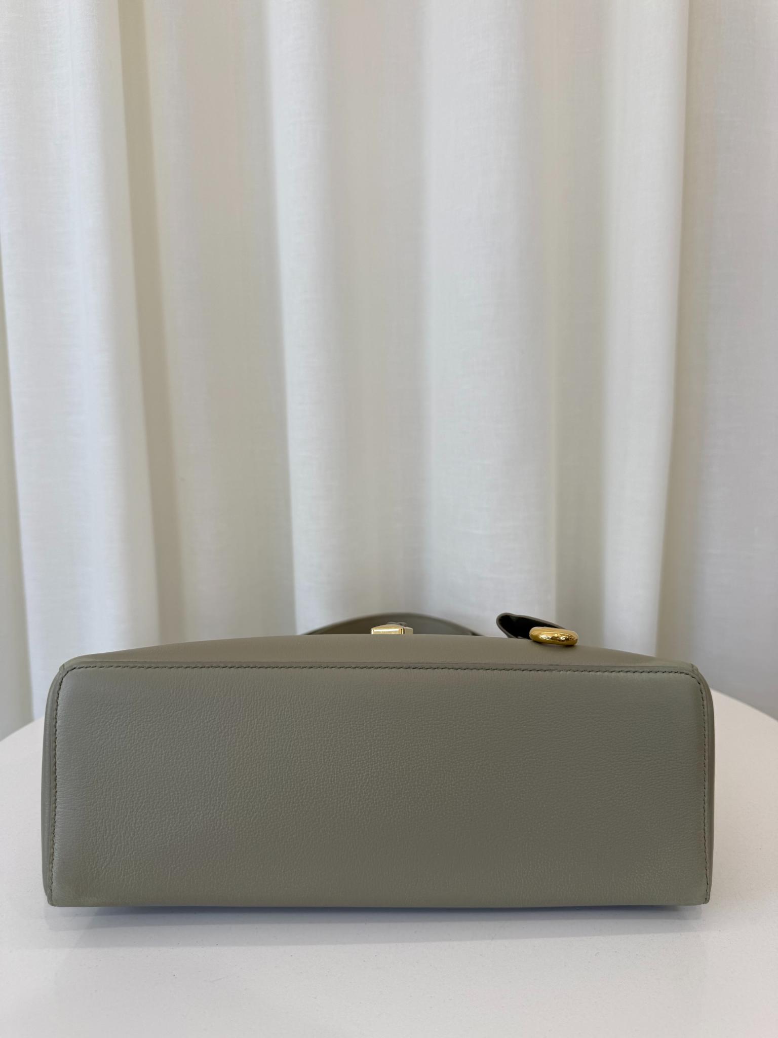 Loro Piana Extra Bag L27 Sage Green Calfskin Leather