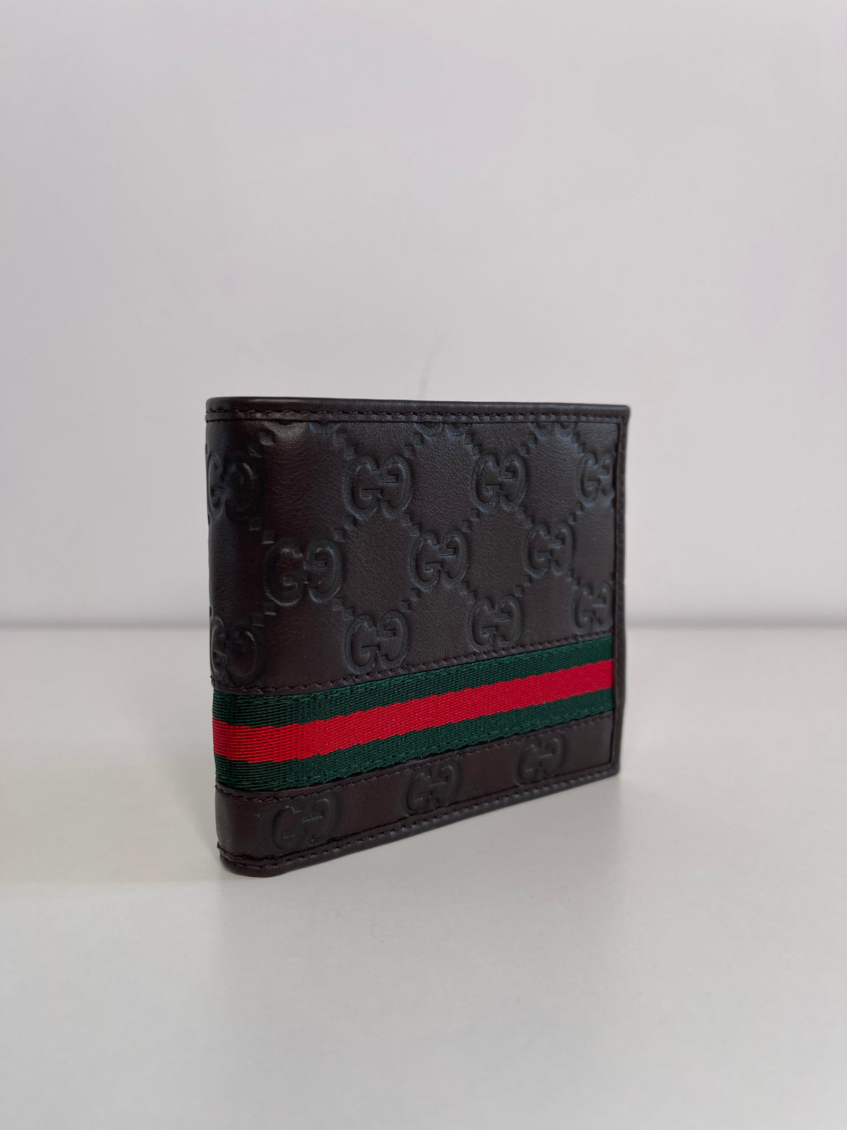 Gucci Men's Bifold Wallet Signature Web Brown