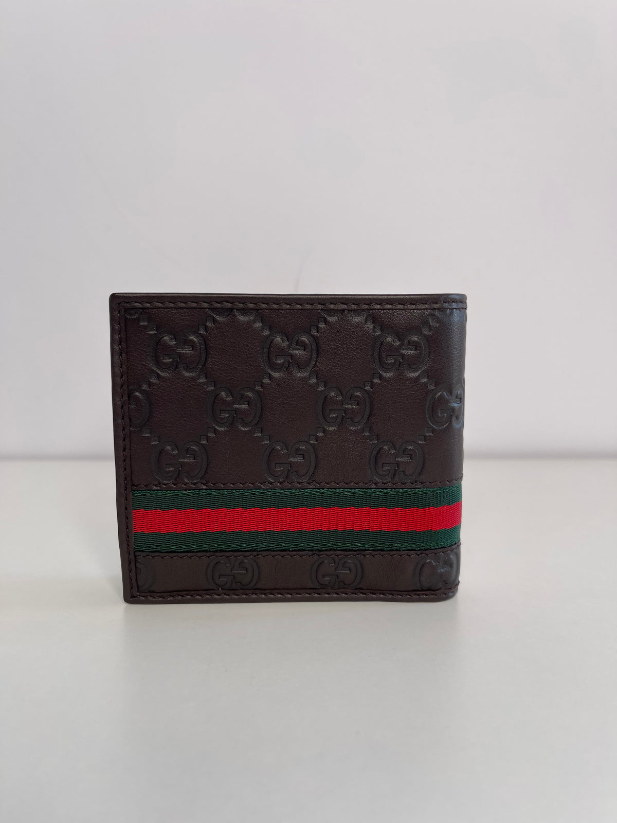 Gucci Men's Bifold Wallet Signature Web Brown