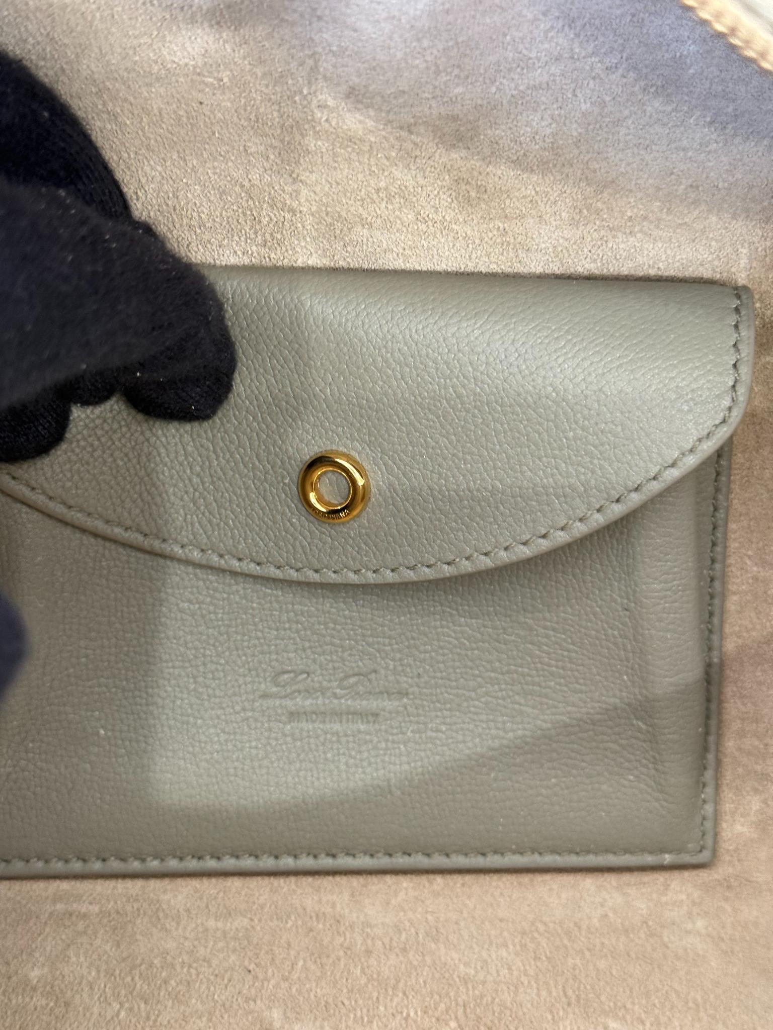 Loro Piana Extra Bag L27 Sage Green Calfskin Leather