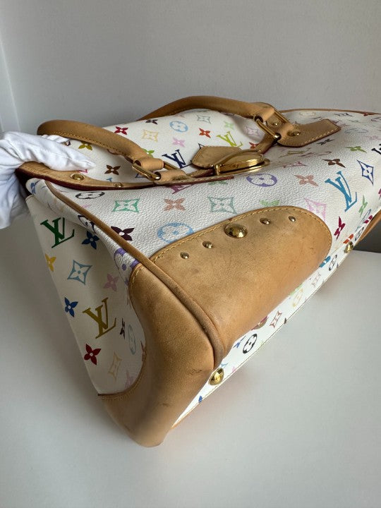 Louis Vuitton White Monogram Multicolore Canvas Beverly GM Bag
