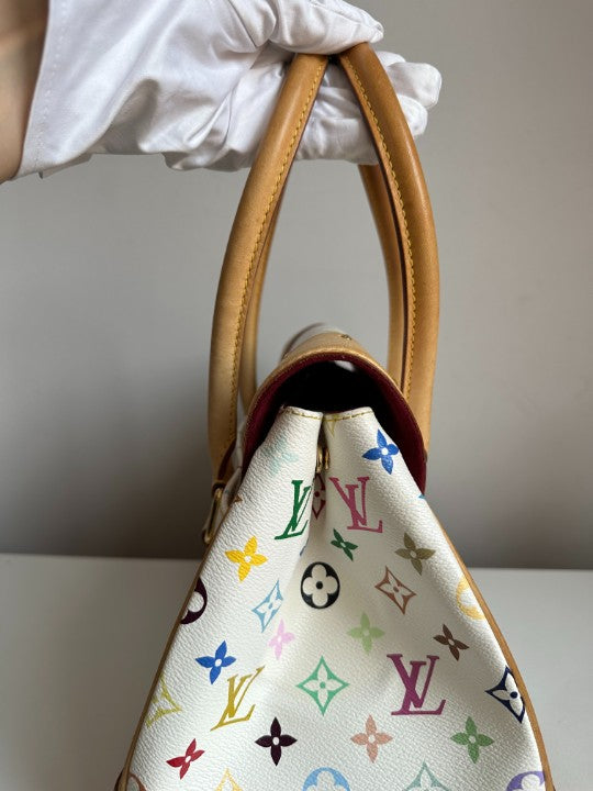 Louis Vuitton White Monogram Multicolore Canvas Beverly GM Bag