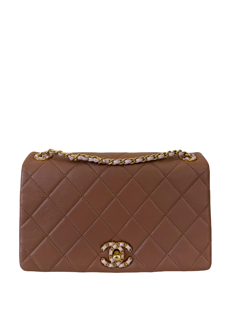 Chanel Coco Mark Lambskin Leather Shoulder Flap Bag