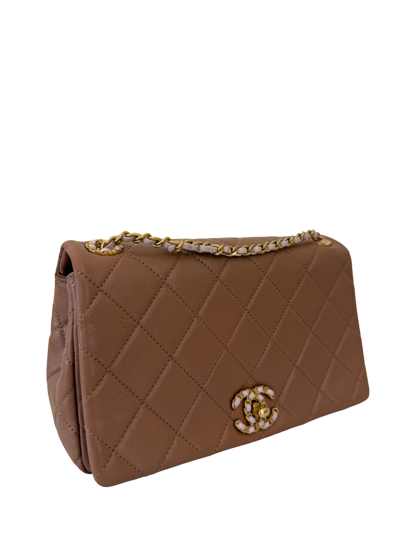 Chanel Coco Mark Lambskin Leather Shoulder Flap Bag