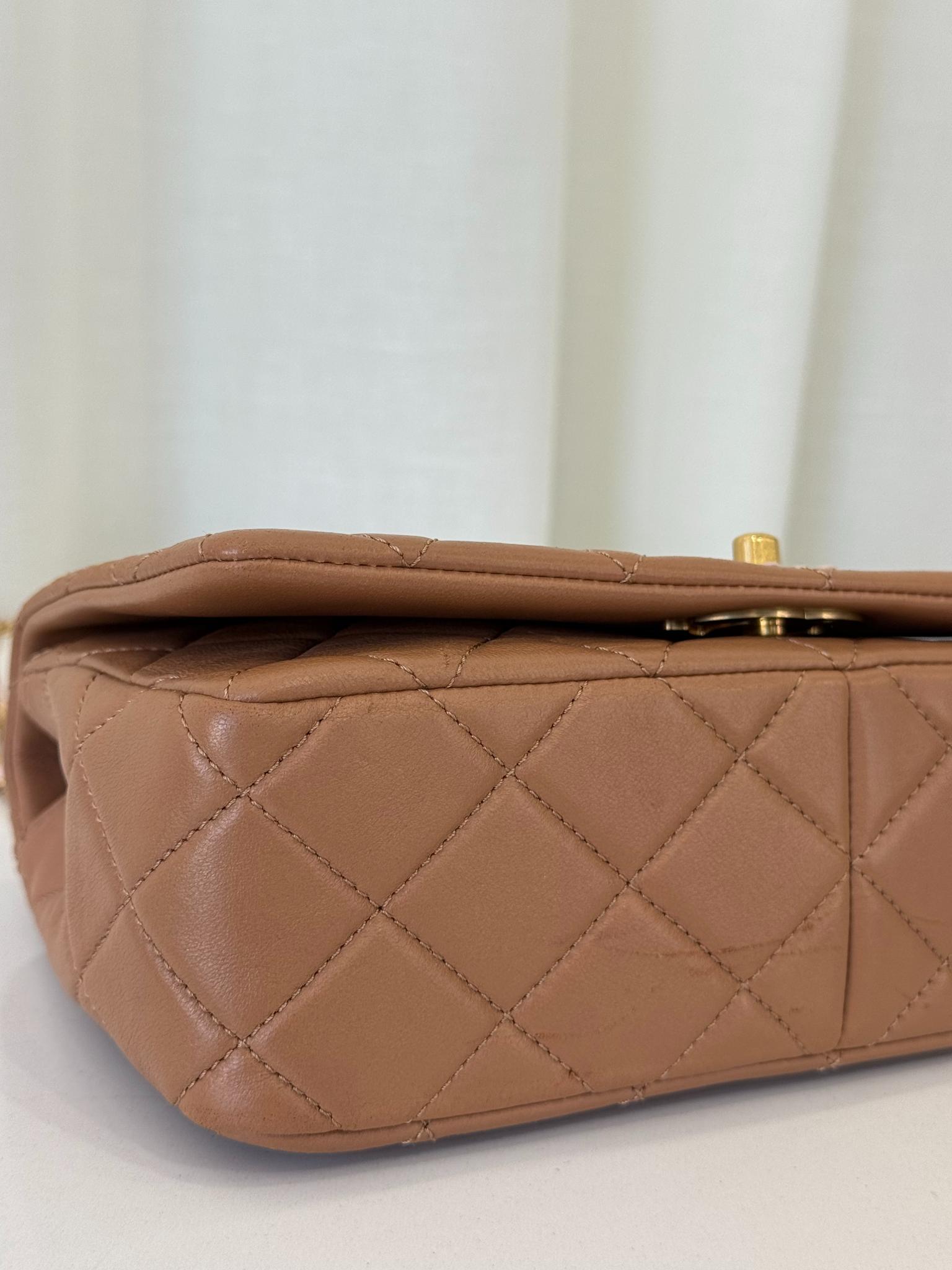 Chanel Coco Mark Lambskin Leather Shoulder Flap Bag