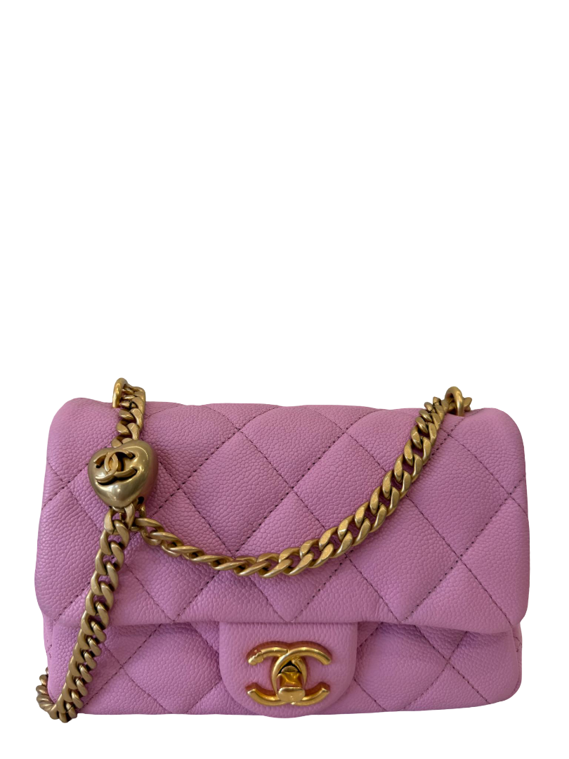 Chanel Sweetheart Mini Square Flap Pink Caviar