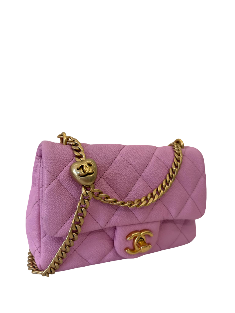 Chanel Sweetheart Mini Square Flap Pink Caviar