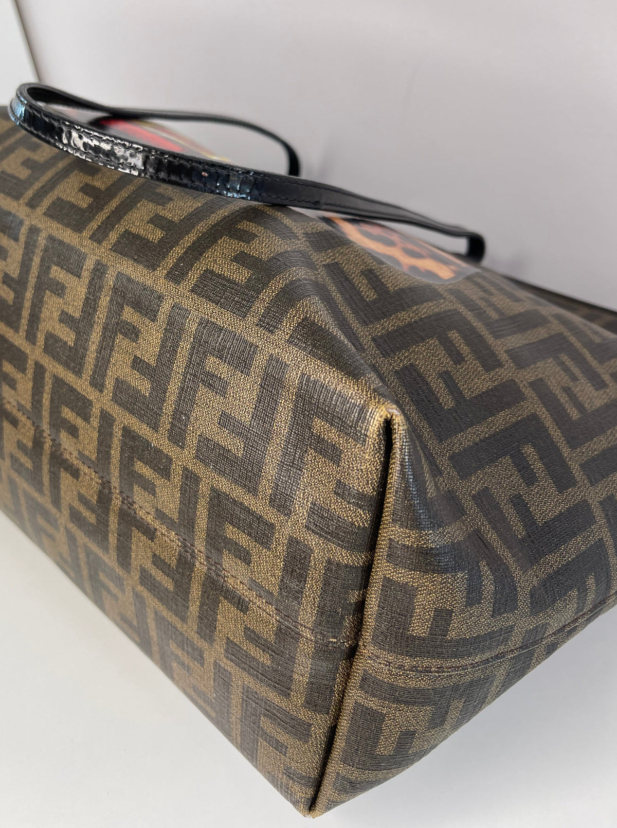 Fendi Rare Zucca Coated Canvas Baguette Print Shopper Tote