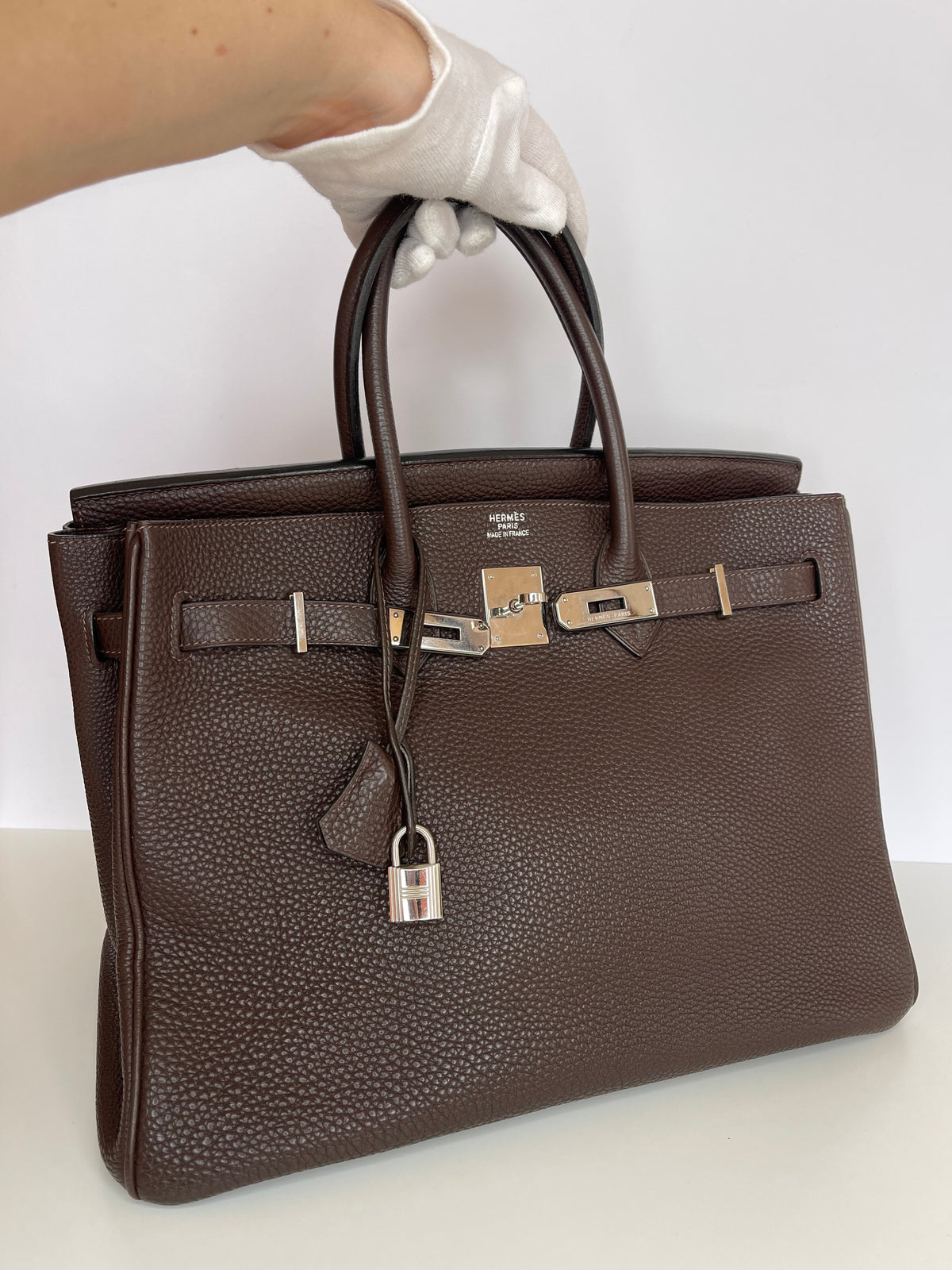 Hermès Birkin 35 Chocolate Clemence Palladium Hardware