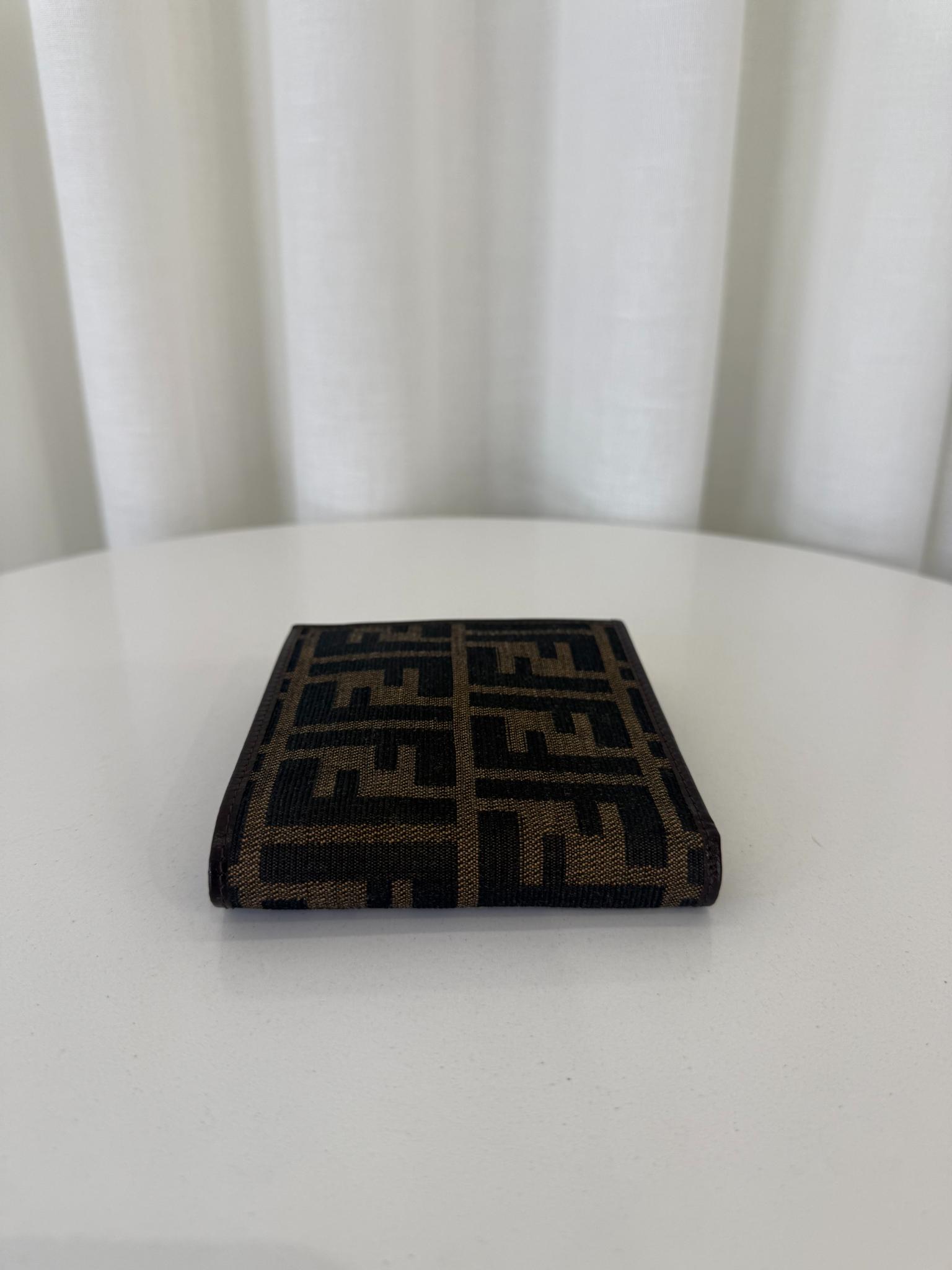 Fendi FF Brown Jacquard Leather Bifold Wallet