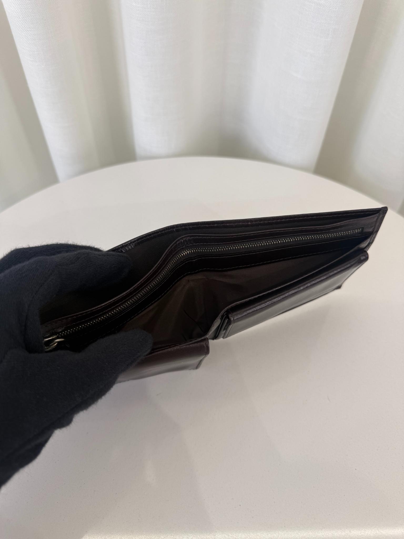 Fendi FF Brown Jacquard Leather Bifold Wallet