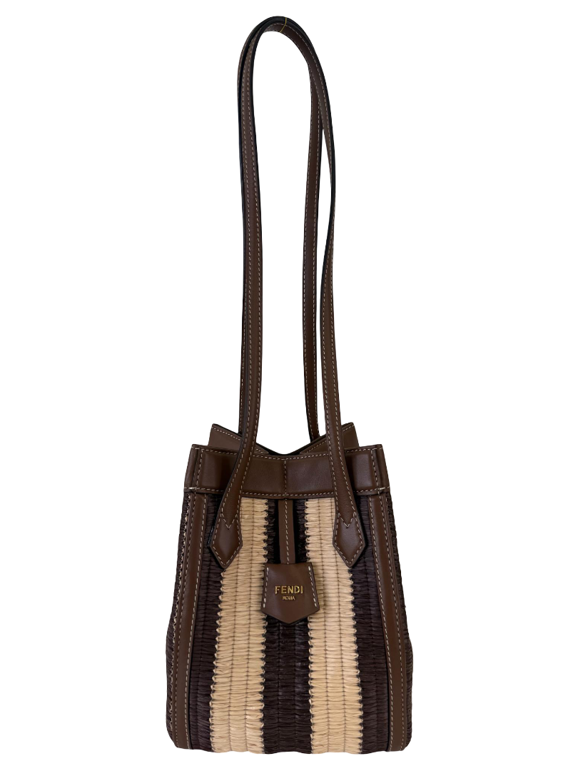 Fendi Origami Mini Raffia Shoulder Bag