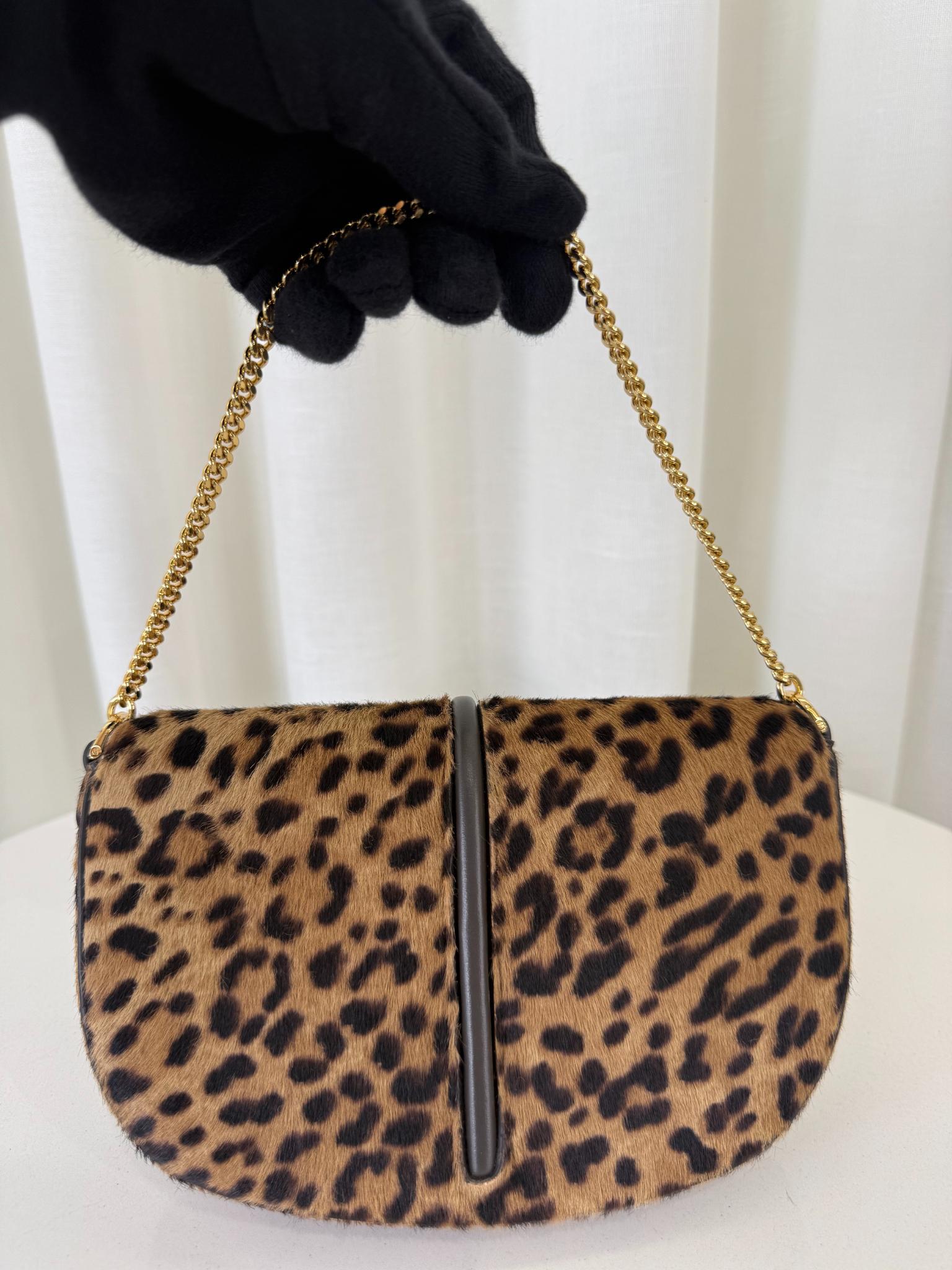 Fendi Fendigraphy Leopard Ponyhair Wallet on Chain