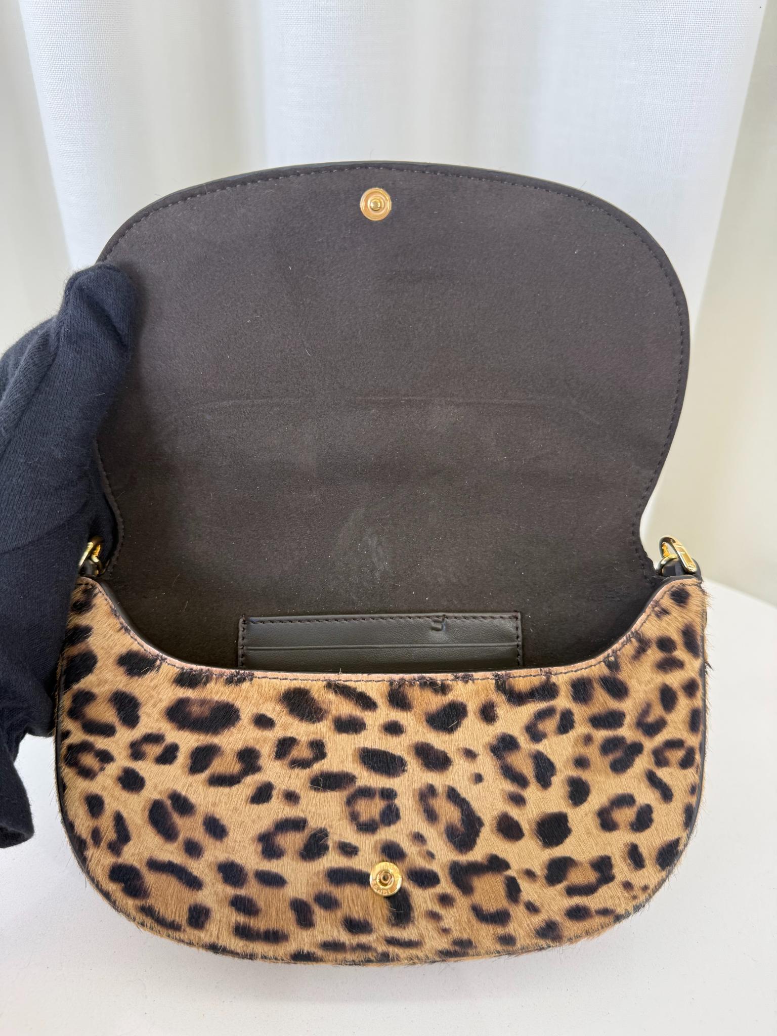 Fendi Fendigraphy Leopard Ponyhair Wallet on Chain