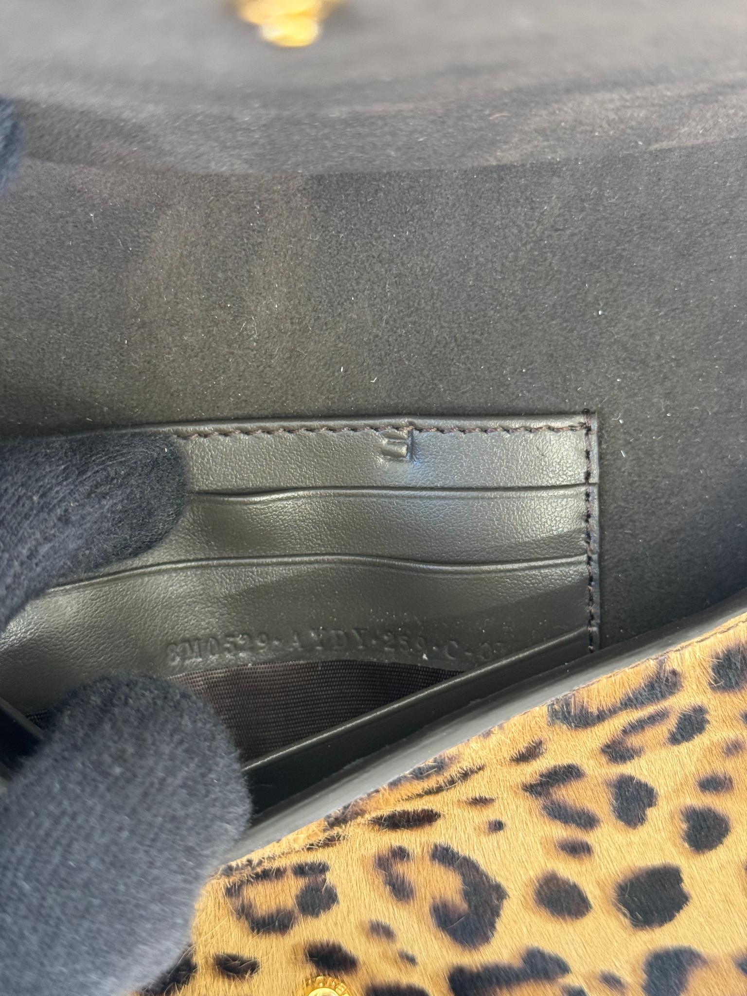 Fendi Fendigraphy Leopard Ponyhair Wallet on Chain