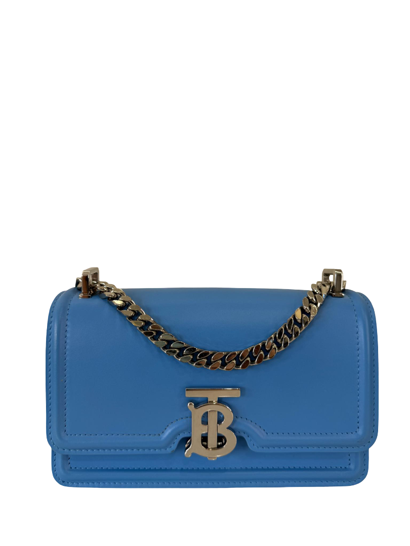 Burberry TB Bright Sky Blue Mini Chain Shoulder Bag
