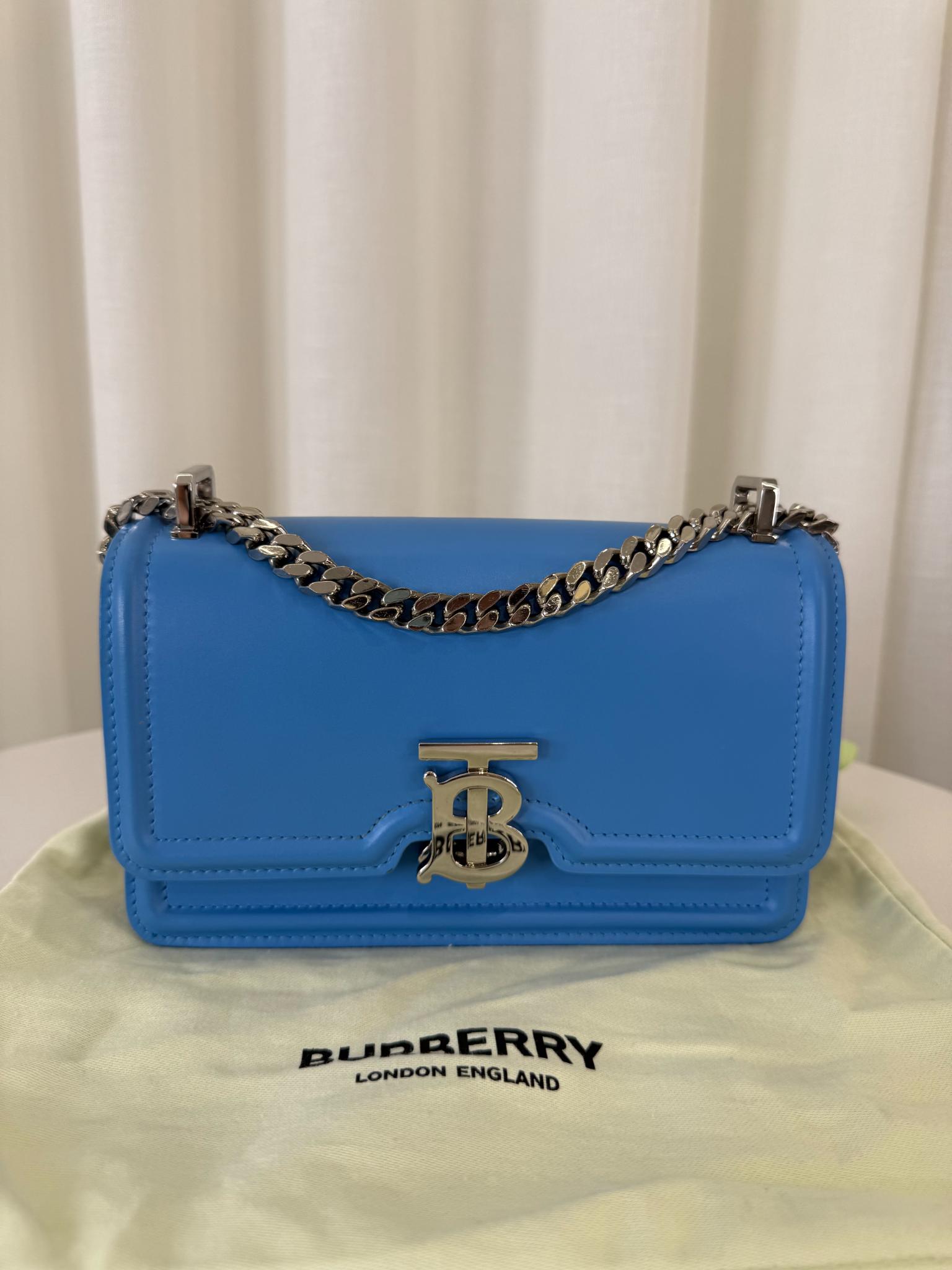 Burberry TB Bright Sky Blue Mini Chain Shoulder Bag