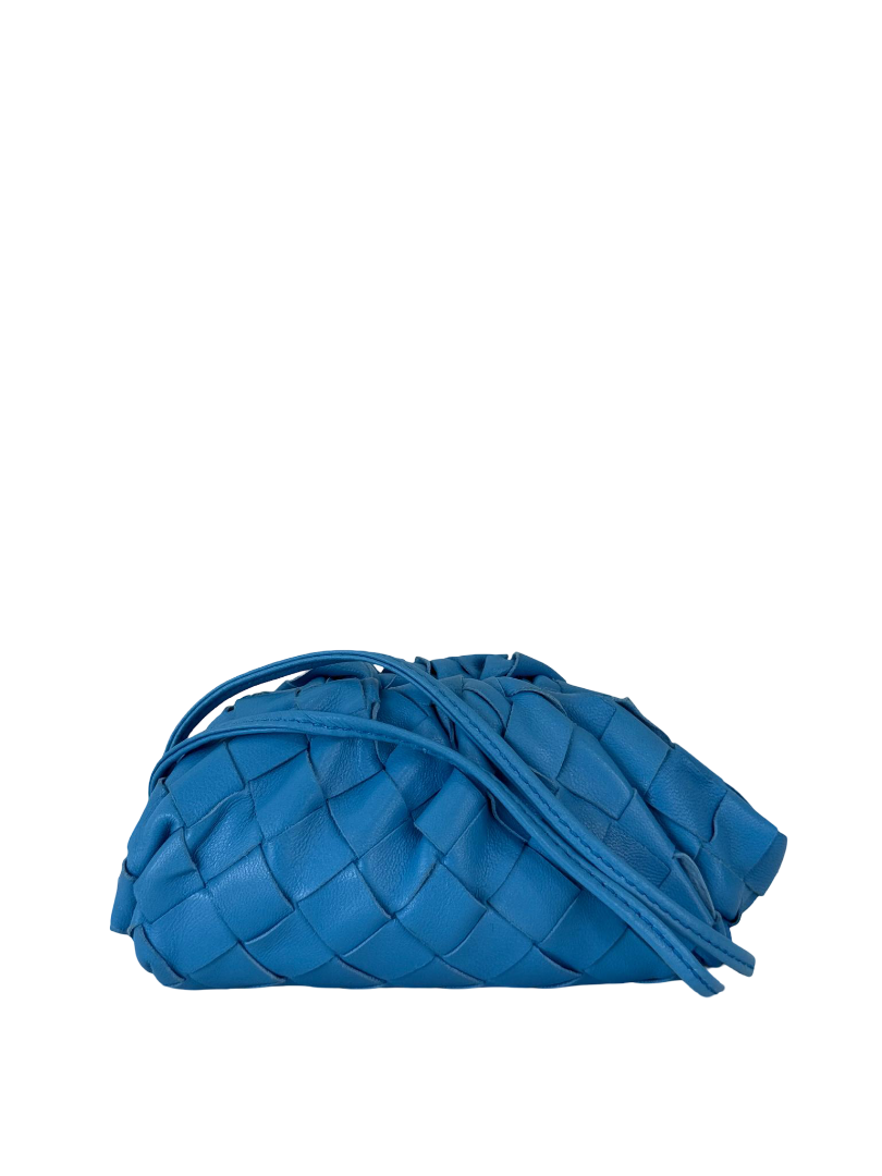 Bottega Veneta Sky Blue Intrecciato Nappa Leather Micro Wristlet Pouch
