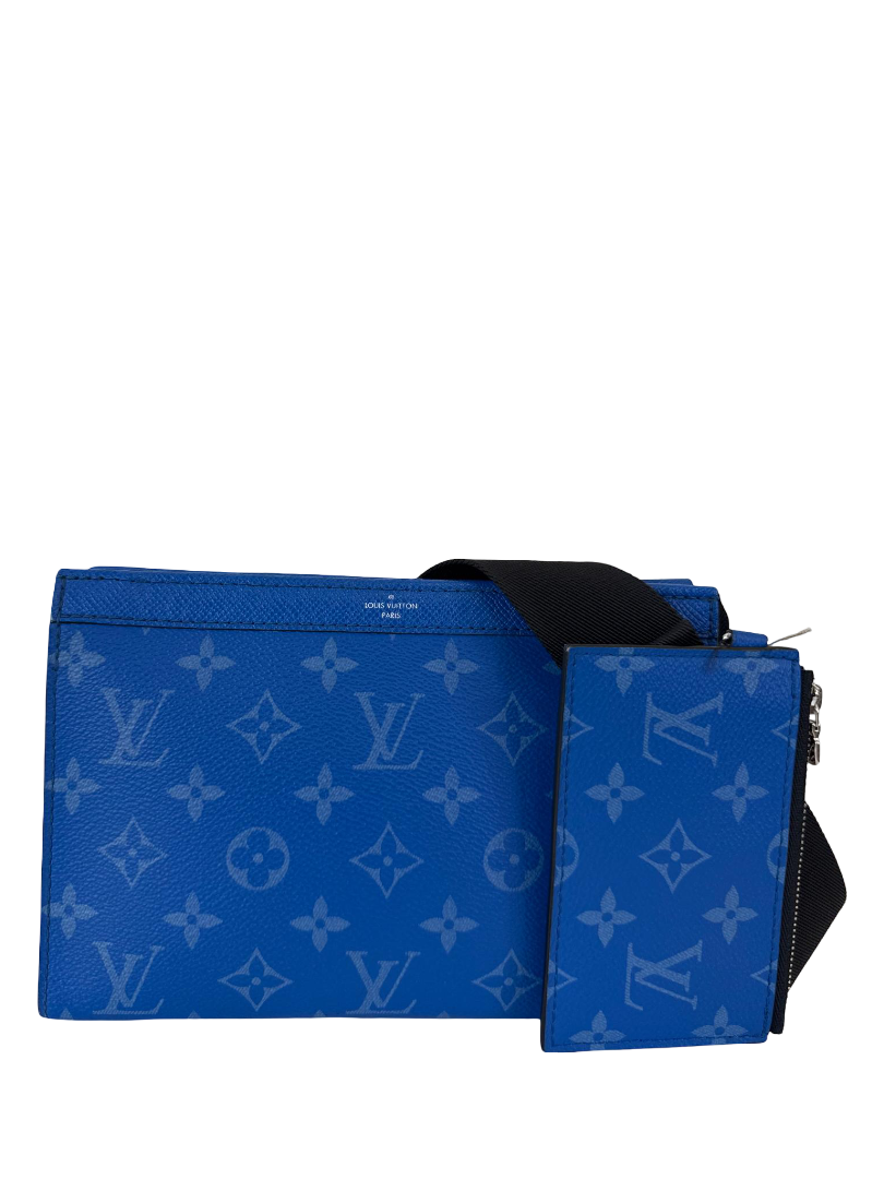 Louis Vuitton Men’s Gaston Wearable Wallet Blue Monogram Taigarama