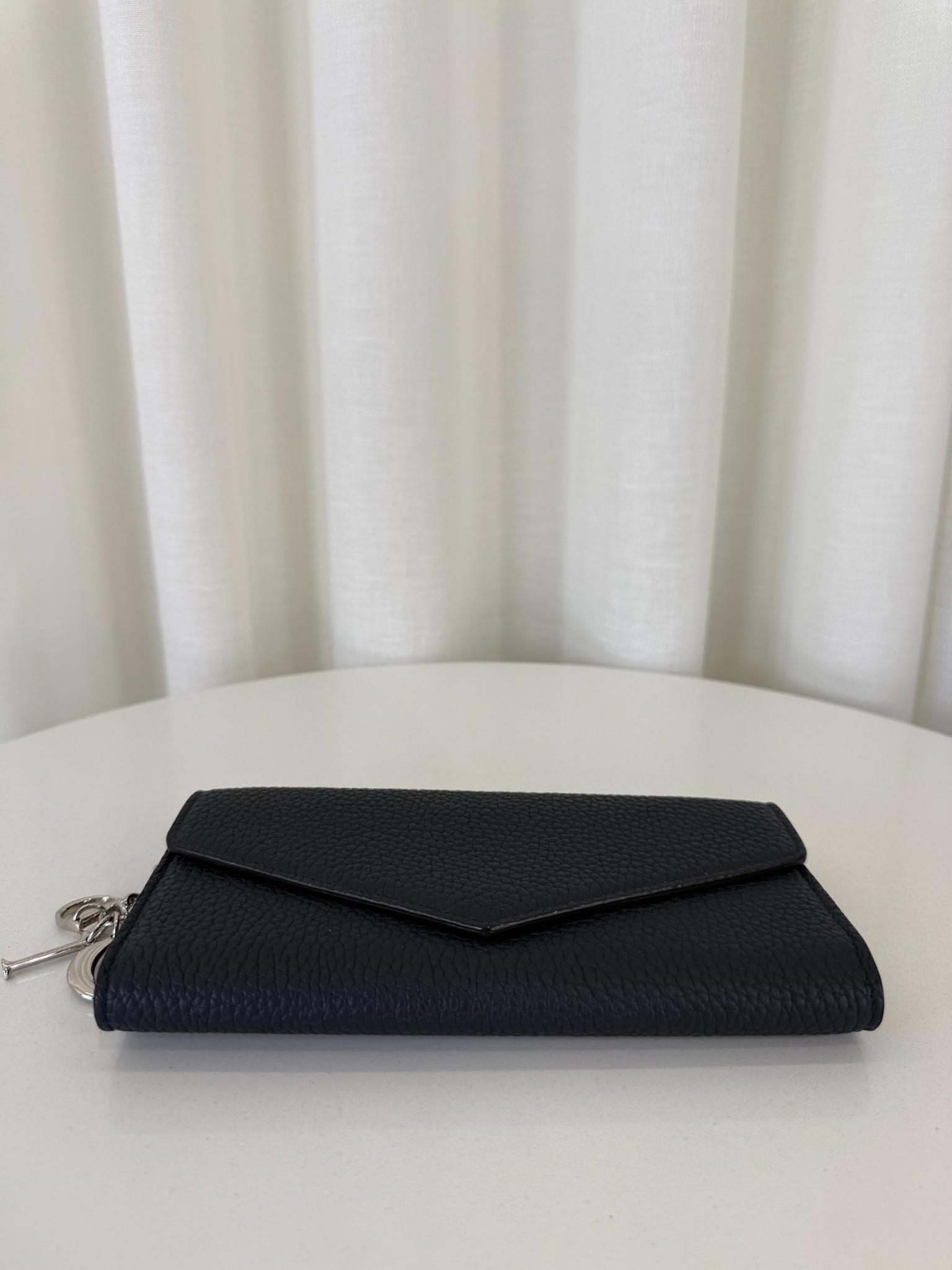 Dior Dark Blue Leather Diorissimo Continental Wallet