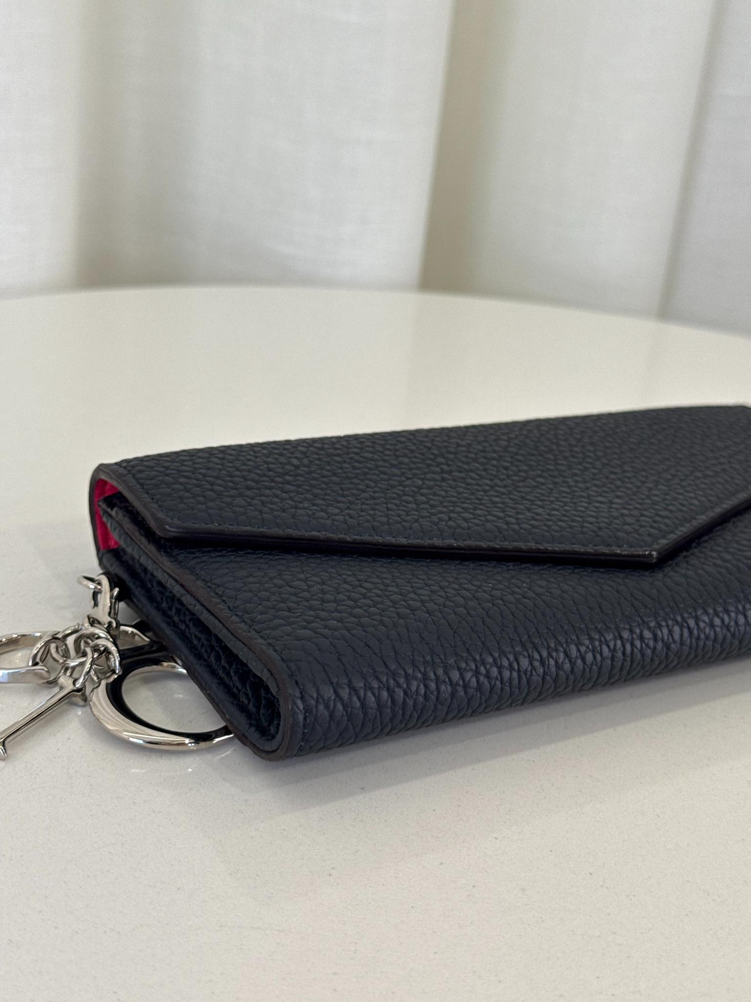 Dior Dark Blue Leather Diorissimo Continental Wallet